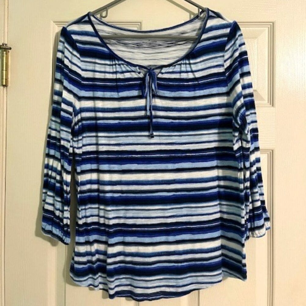 Talbots Blue Stripe Top